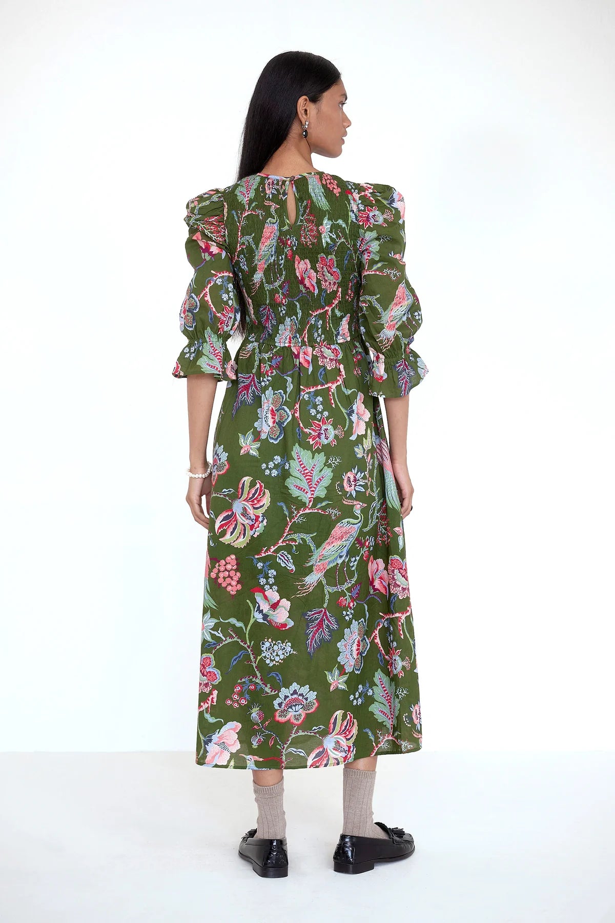 Queenie Long Sleeve Dress, Moss