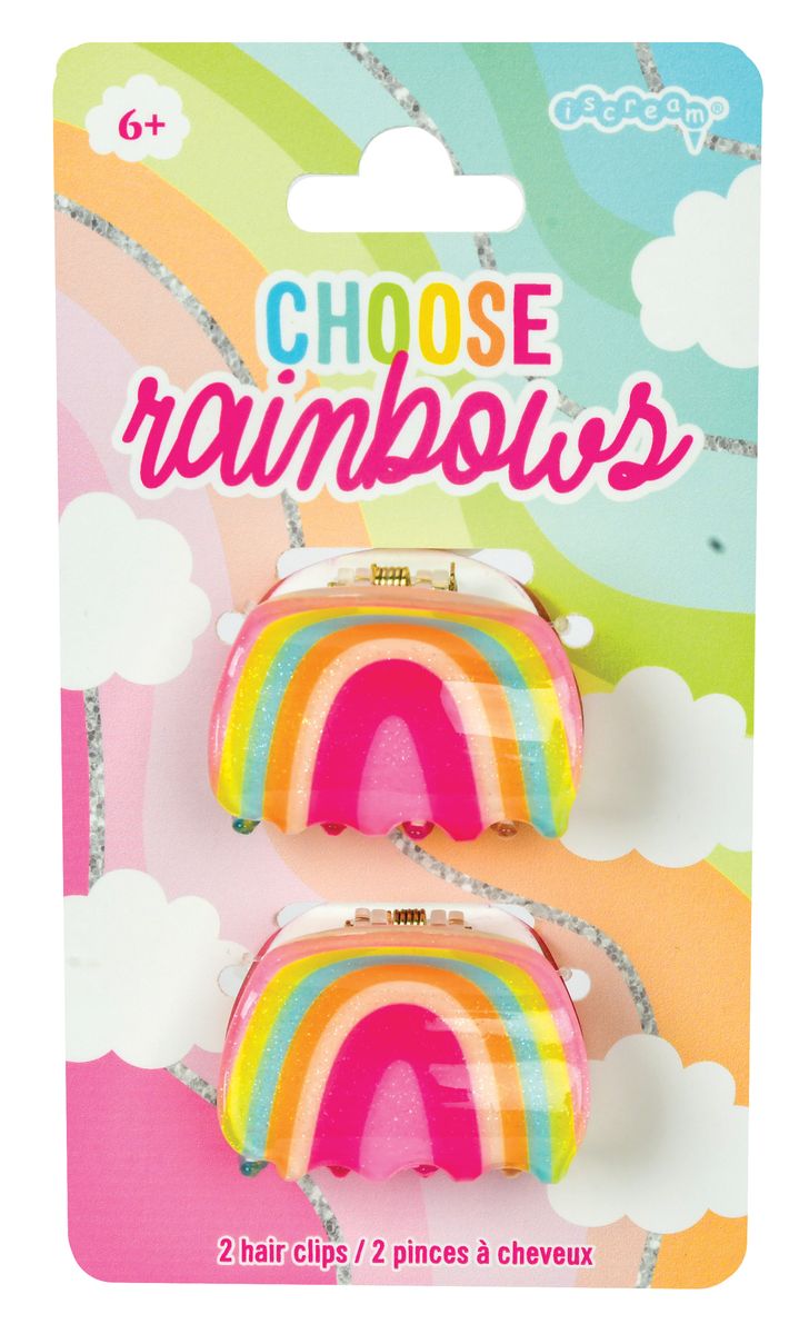 Rainbow Hair Clips Set