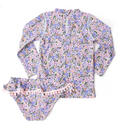 Rash Guard Swim Set, Blue Blossoms