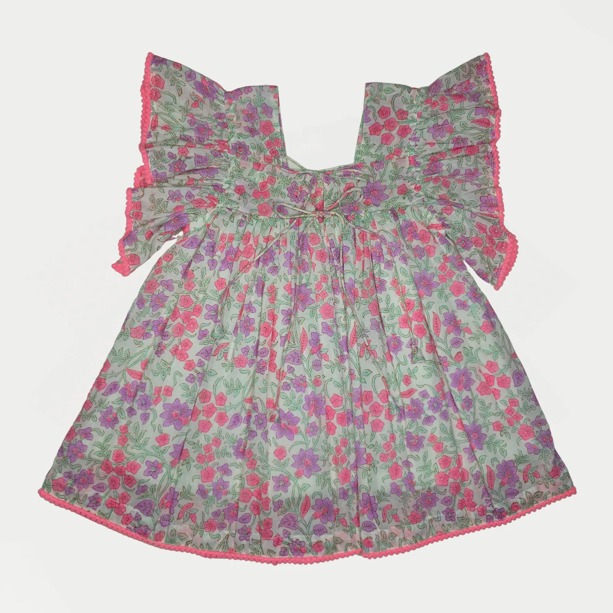 Ria Dress, Neon Pink Blossom
