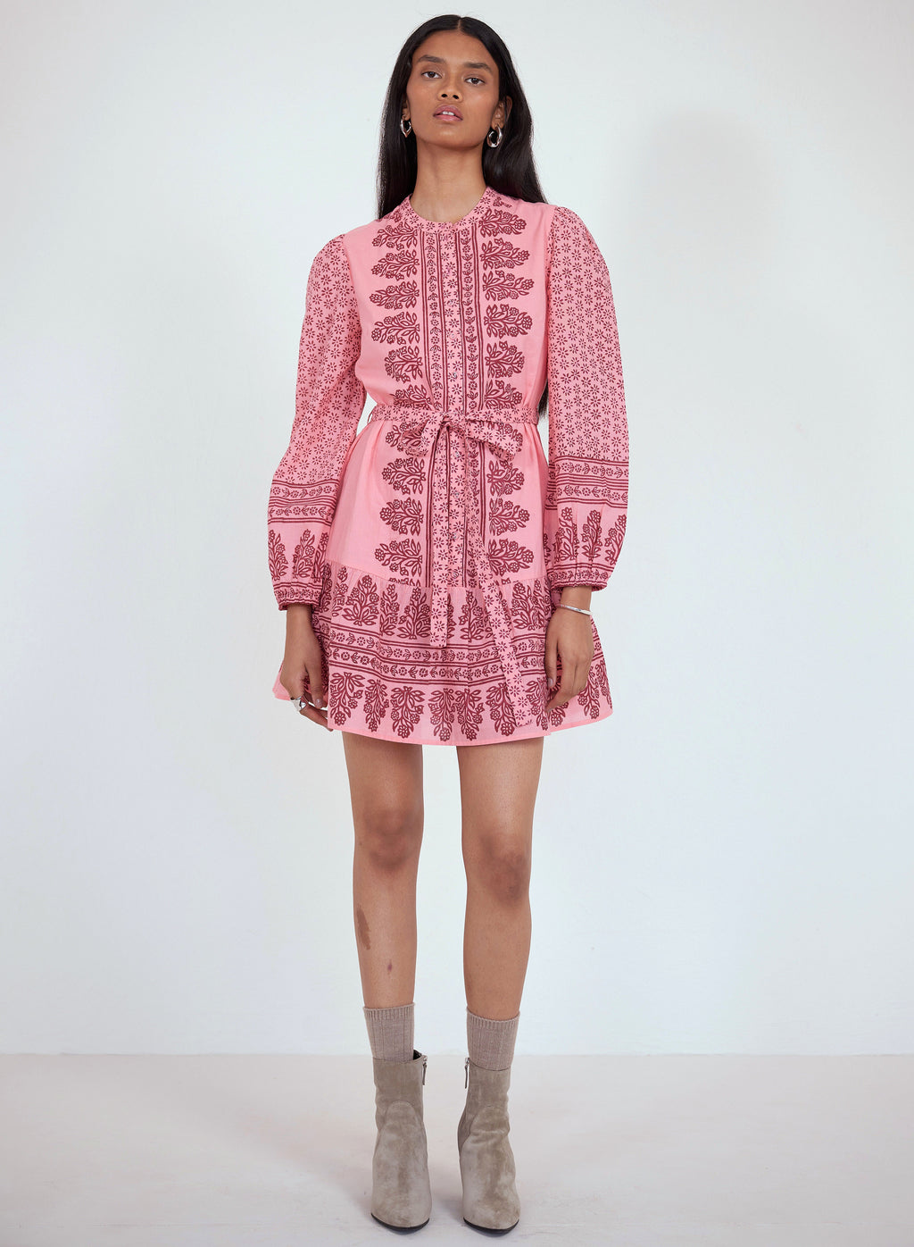 Roma Long Sleeve Dress Azalea