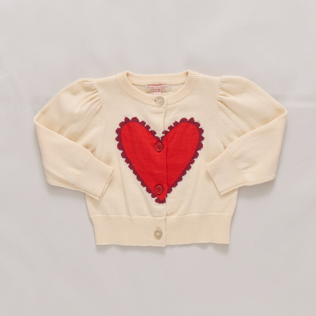 Girls Constance Sweater Scalloped Heart