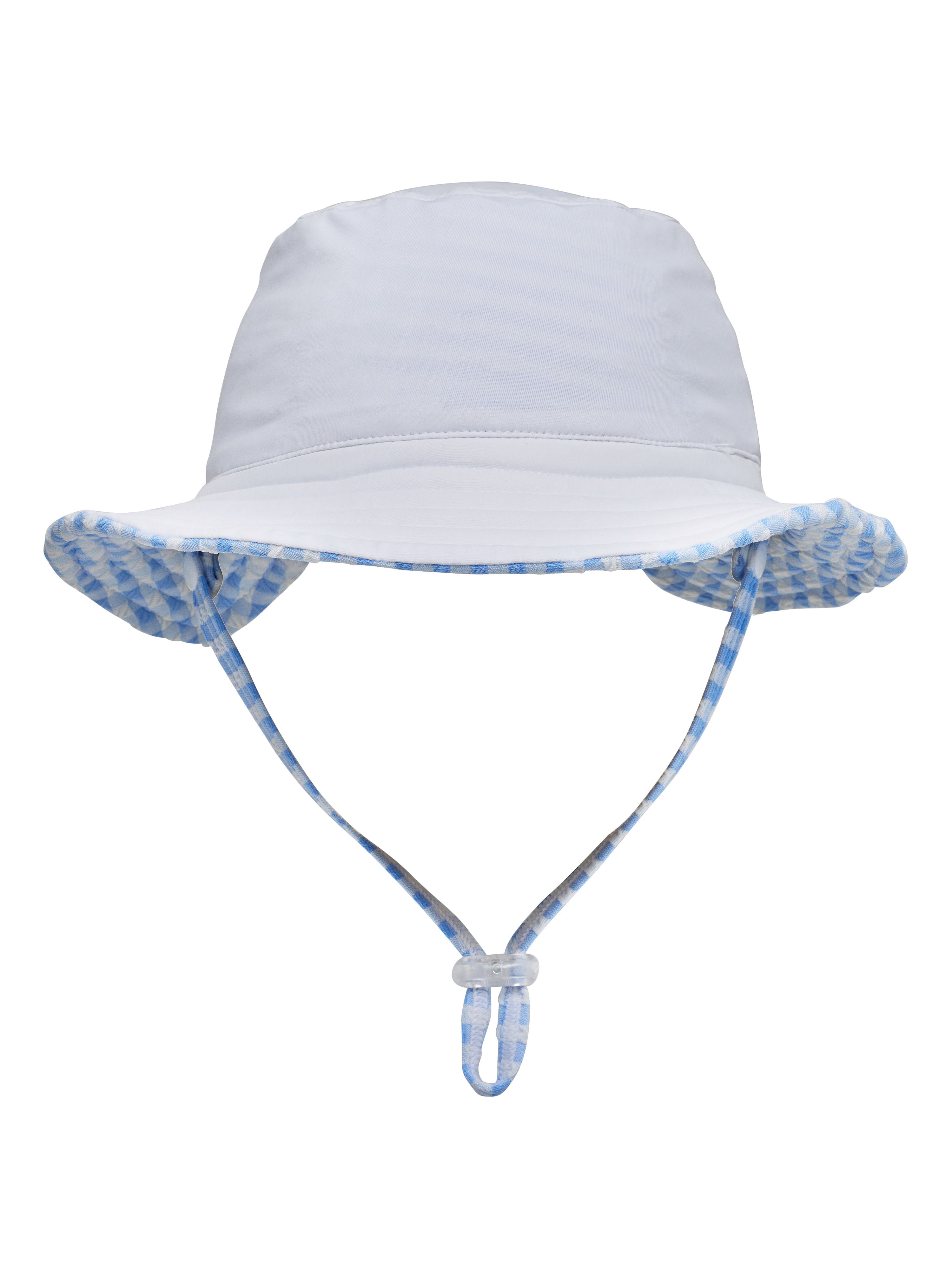 Seaside Gingham Reversible Bucket Hat