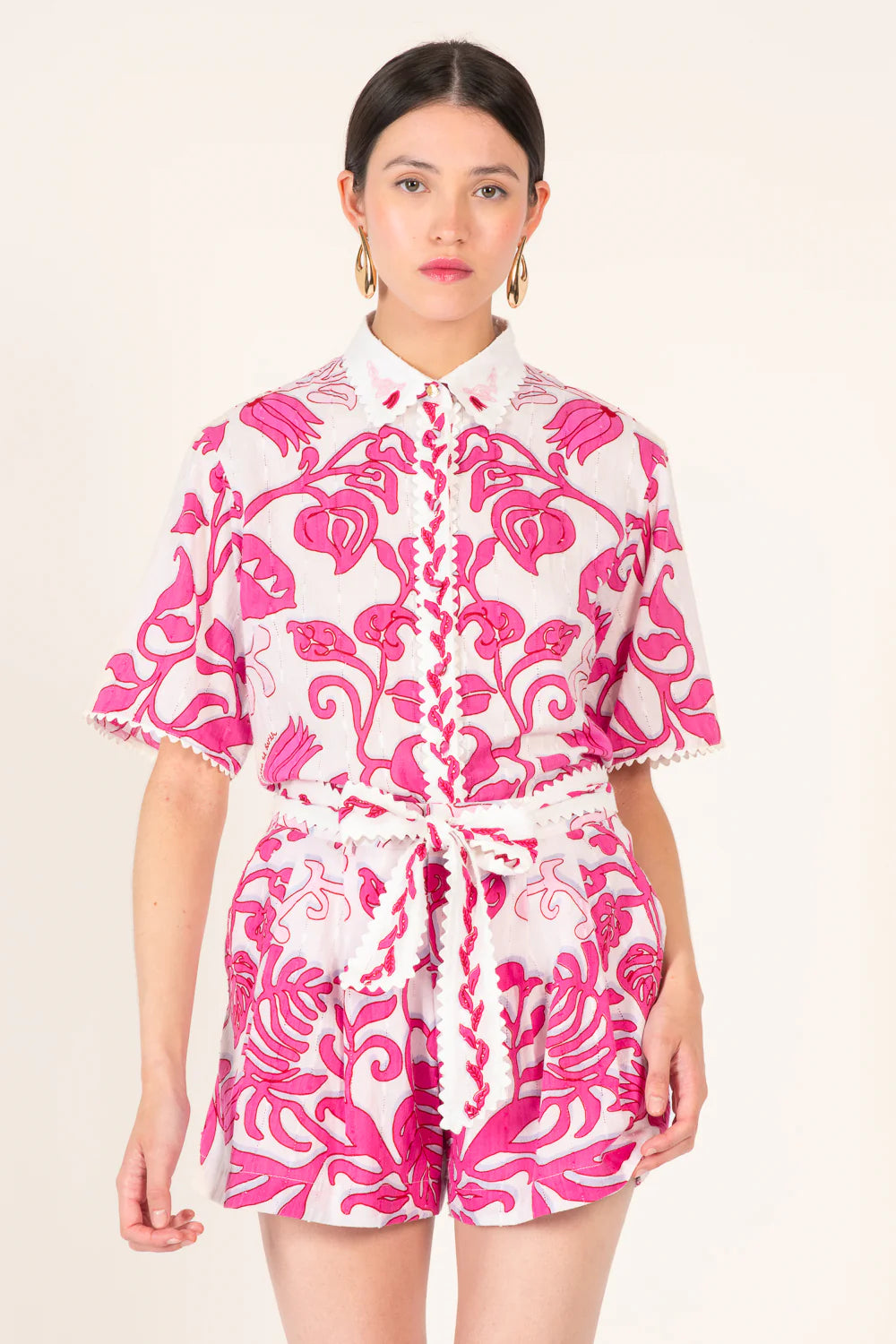 Chantal Shorts, White Pink Ritual