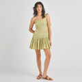 Short Marilyn Dress, Green Prairie
