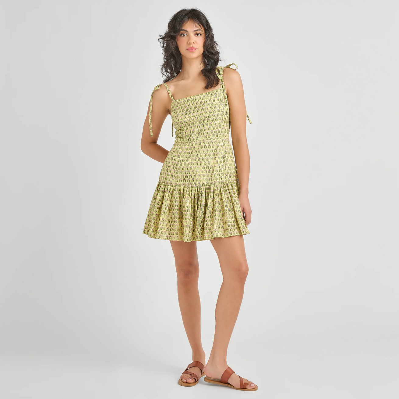 Short Marilyn Dress, Green Prairie
