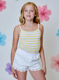 Flower Patterned Short, White