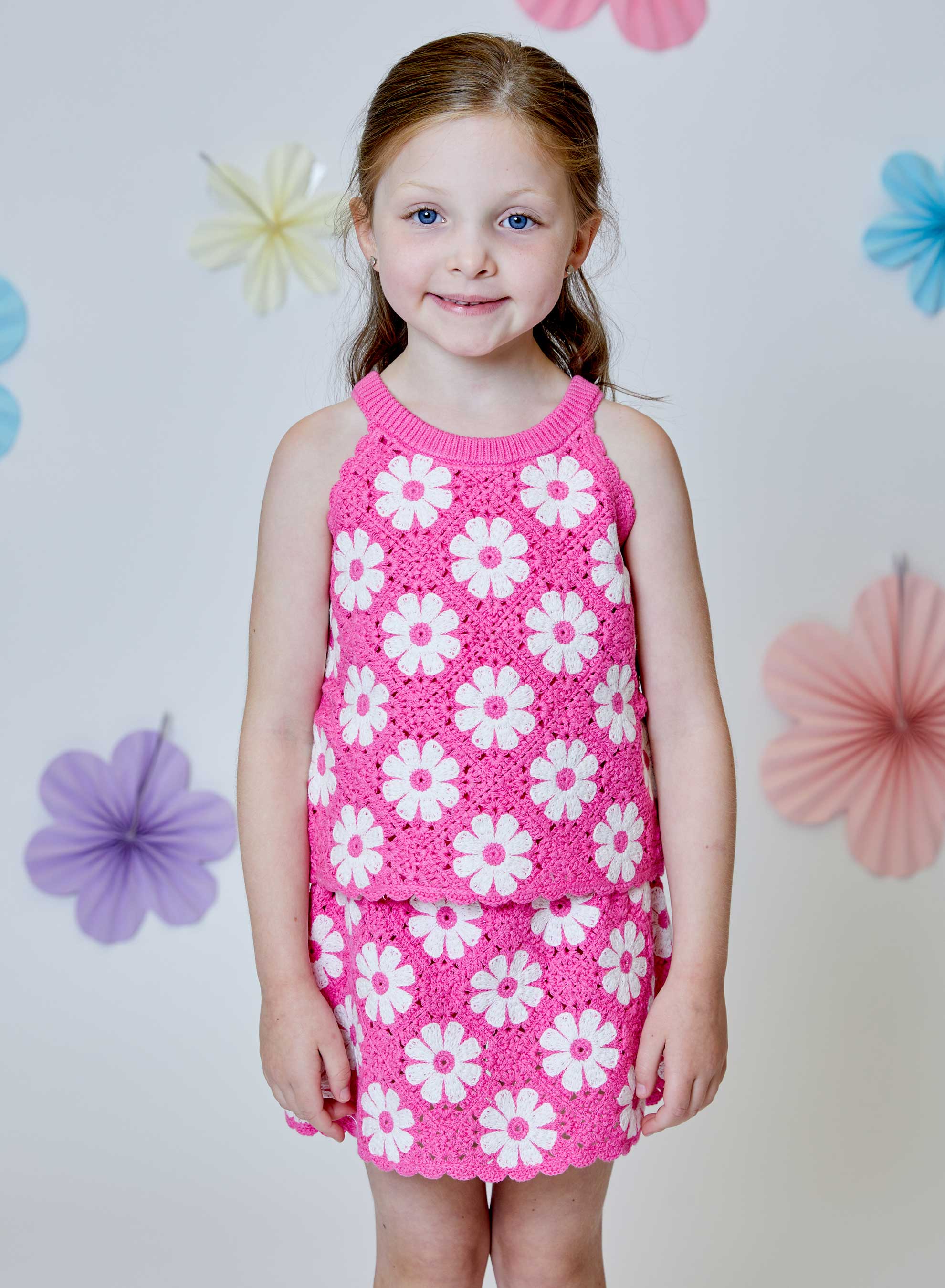 Flower Pattern Skort, Pink Fluff