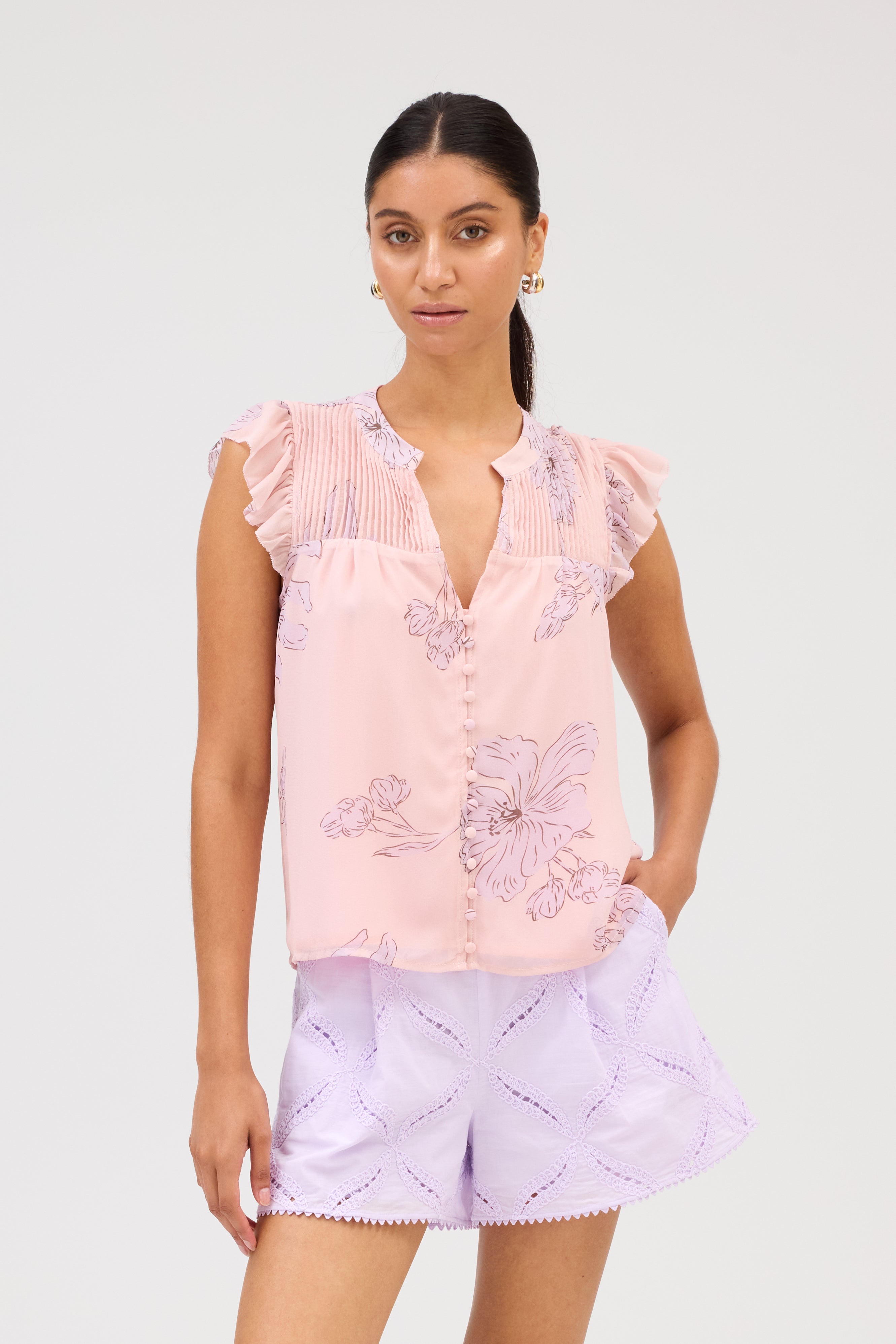 Skyler Top, Blush Floral