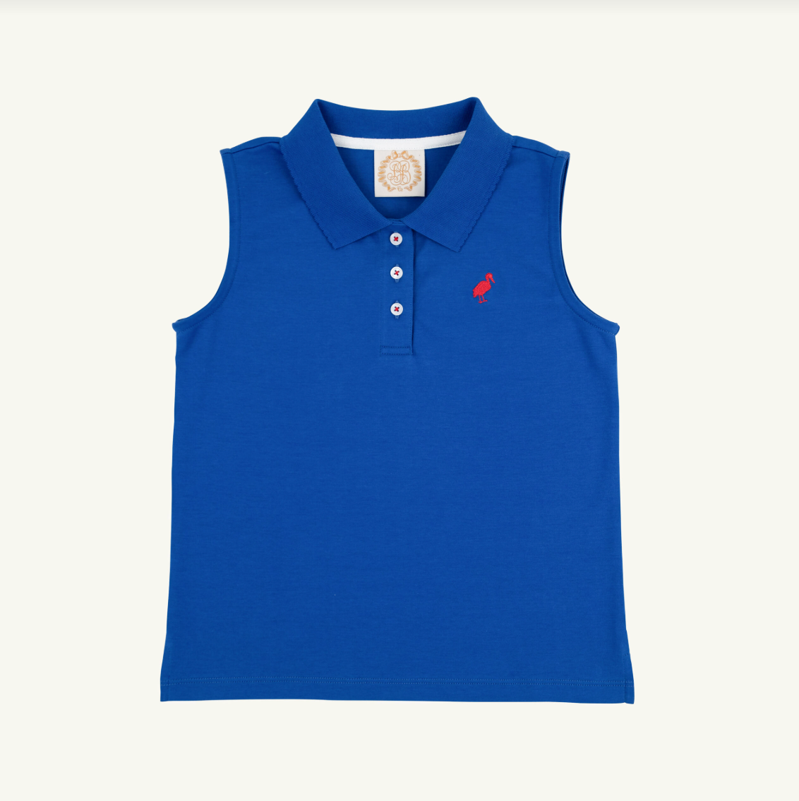 Sleeveless Anna Price Polo, Rockefeller Royal & Richmond Red