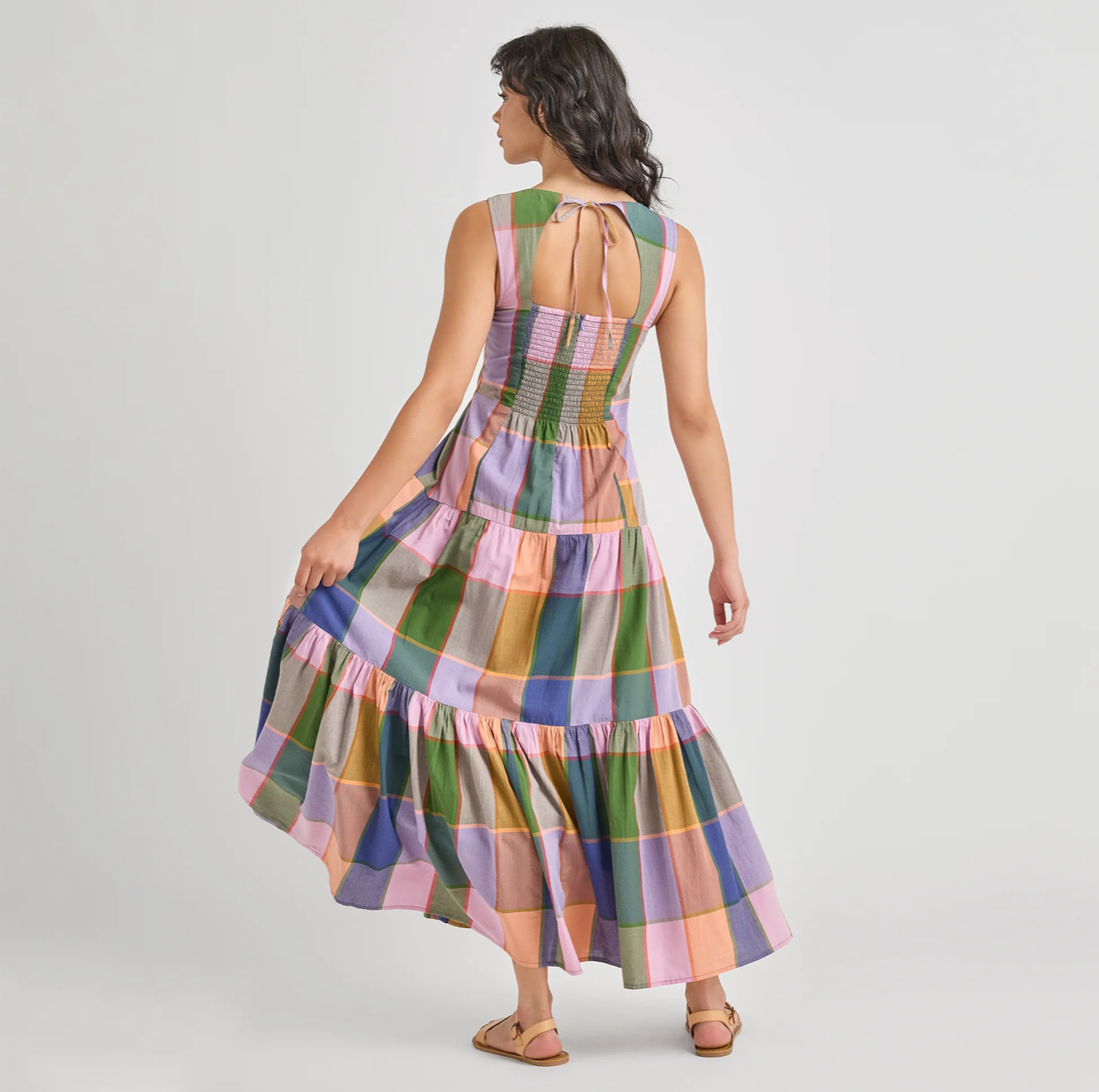 Sleeveless Parker Dress, Plaid Madras