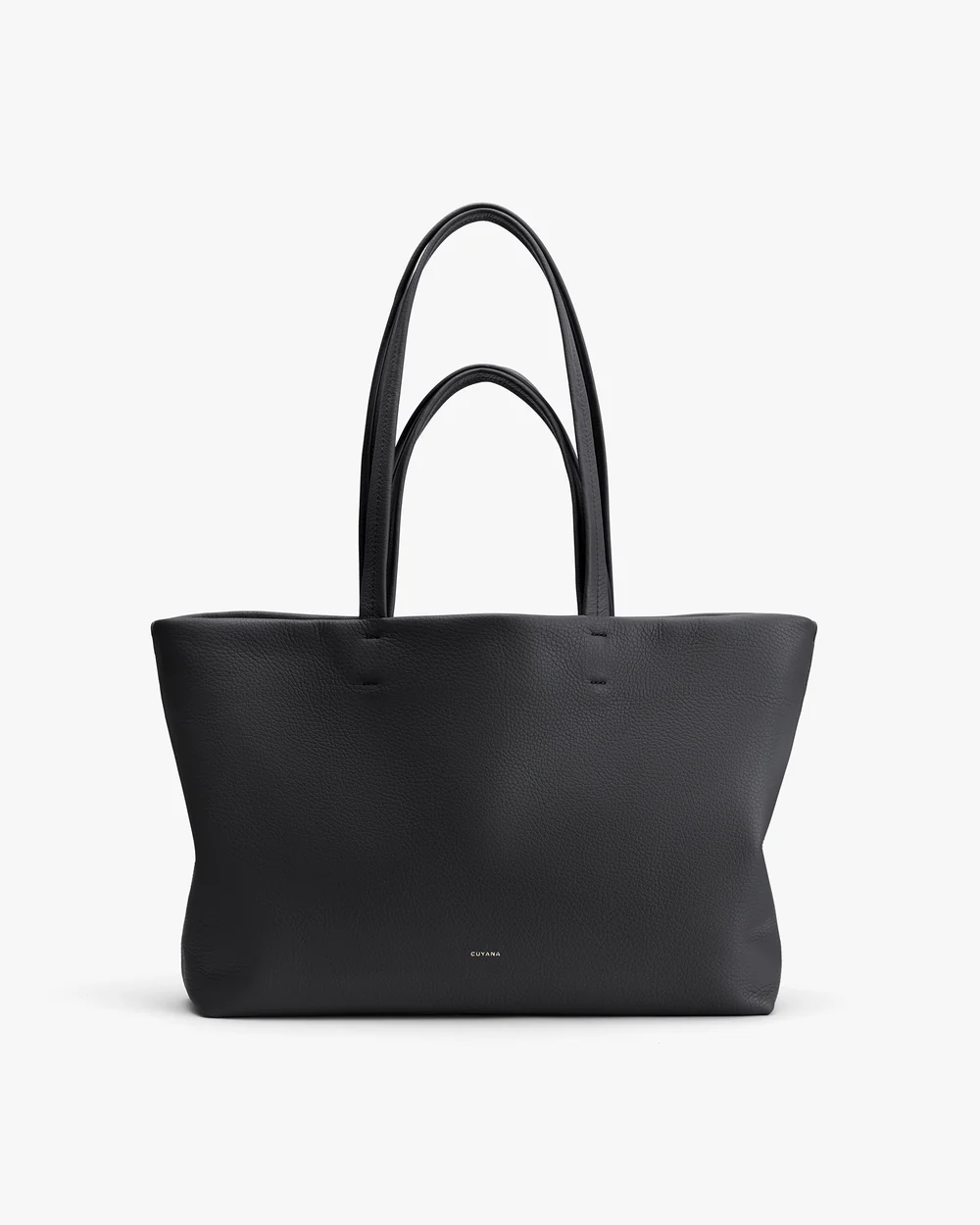 Small Easy Tote, Black Pebbled Leather