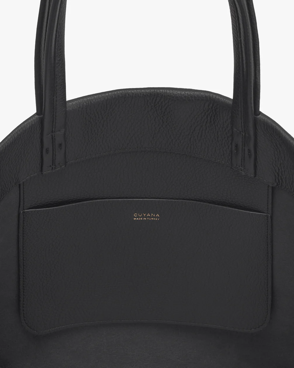 Small Easy Tote, Black Pebbled Leather