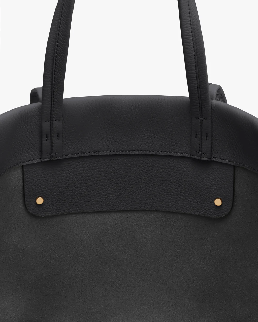 Small Easy Tote, Black Pebbled Leather