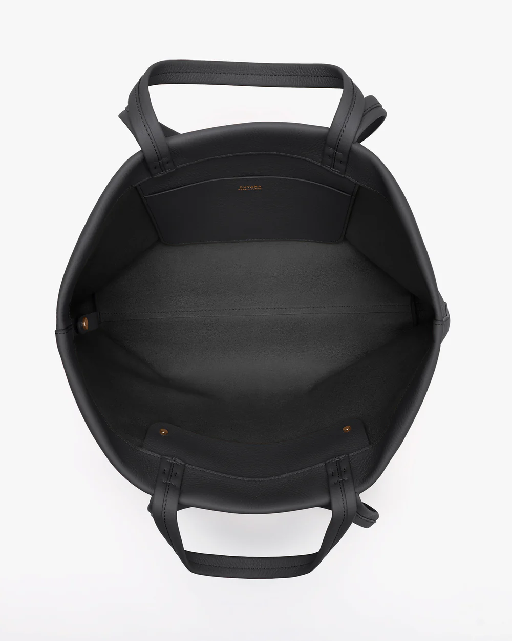 Small Easy Tote, Black Pebbled Leather