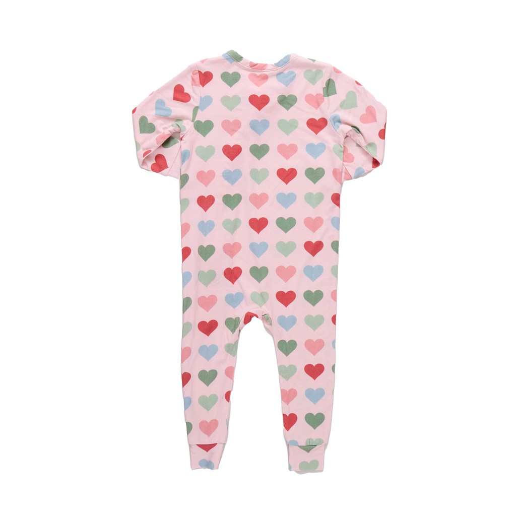 Baby Girls Ruffle Bamboo Romper Small Hearts