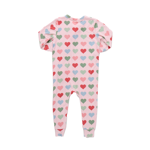 Baby Girls Ruffle Bamboo Romper Small Hearts