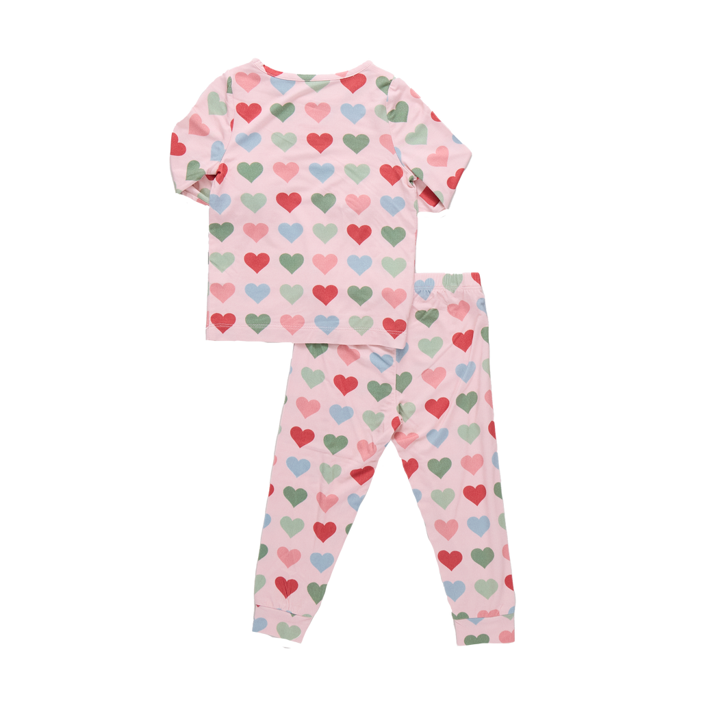 Kids Bamboo PJ Set Small Hearts