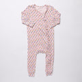 Baby Girls Ruffle Bamboo Romper, Pink Carnations