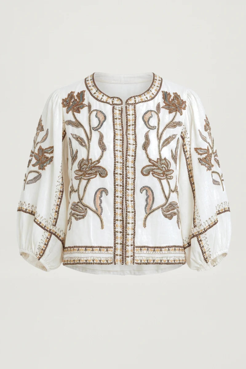 Sorelia Jacket, Simply White/Multicolor Embroidery