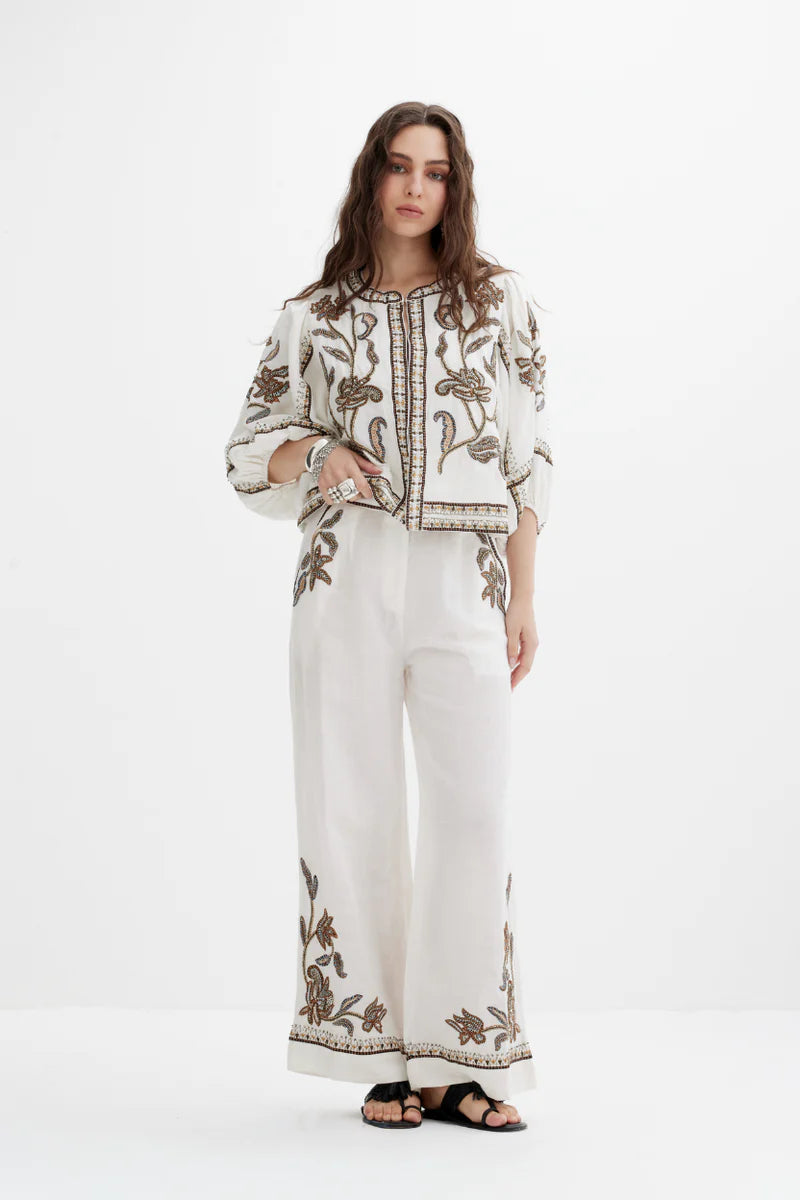 Sorelia Jacket, Simply White/Multicolor Embroidery