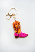 Hand Beaded Key Chain-Bag Charm, Cowboy Boot