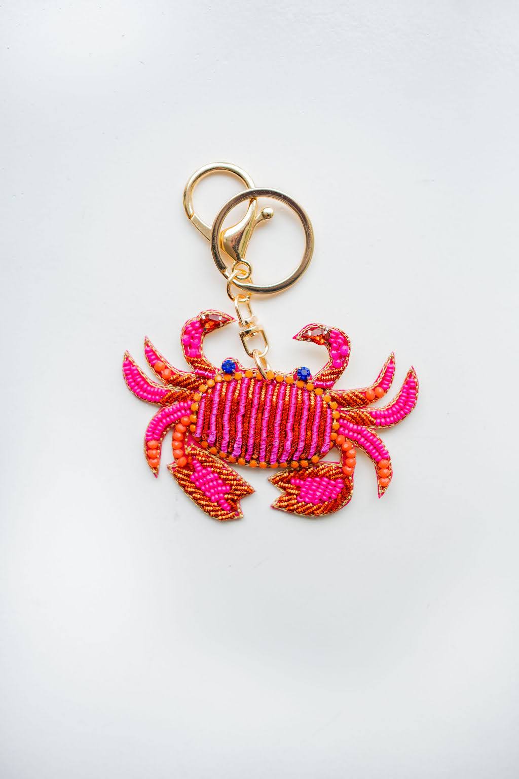 Hand Beaded Key Chain-Bag Charm, Crab