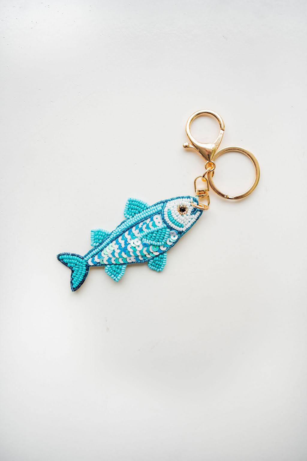 Hand Beaded Key Chain-Bag Charm, Fish