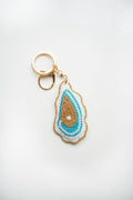 Hand Beaded Key Chain-Bag Charm, Oyster