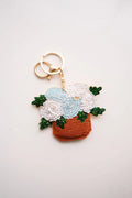 Hand Beaded Key Chain-Bag Charm, Hydrangea Basket
