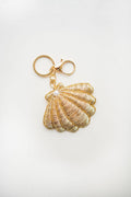 Hand Beaded Key Chain-Bag Charm, Scallop Shell