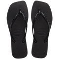 Women's Slim Square Flip Flops, Black