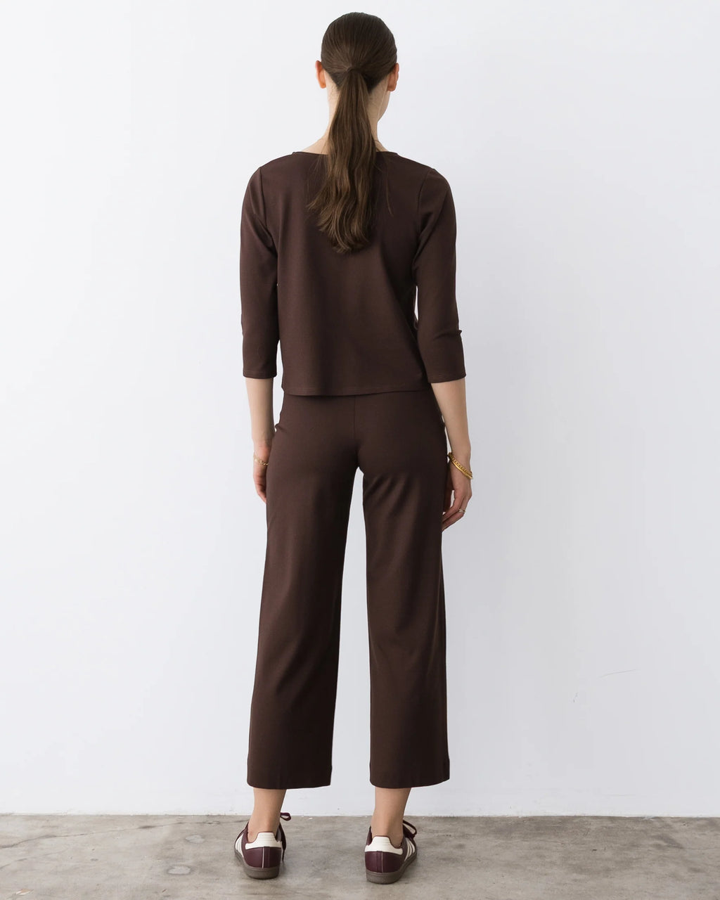 Ponte Knit Extended 3/4 Sleeve Top