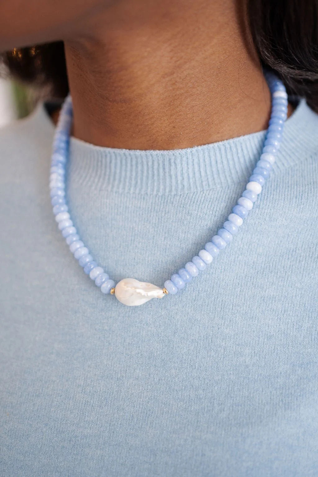 Susie Quartz Beaded Necklace with Freshwater Pearl