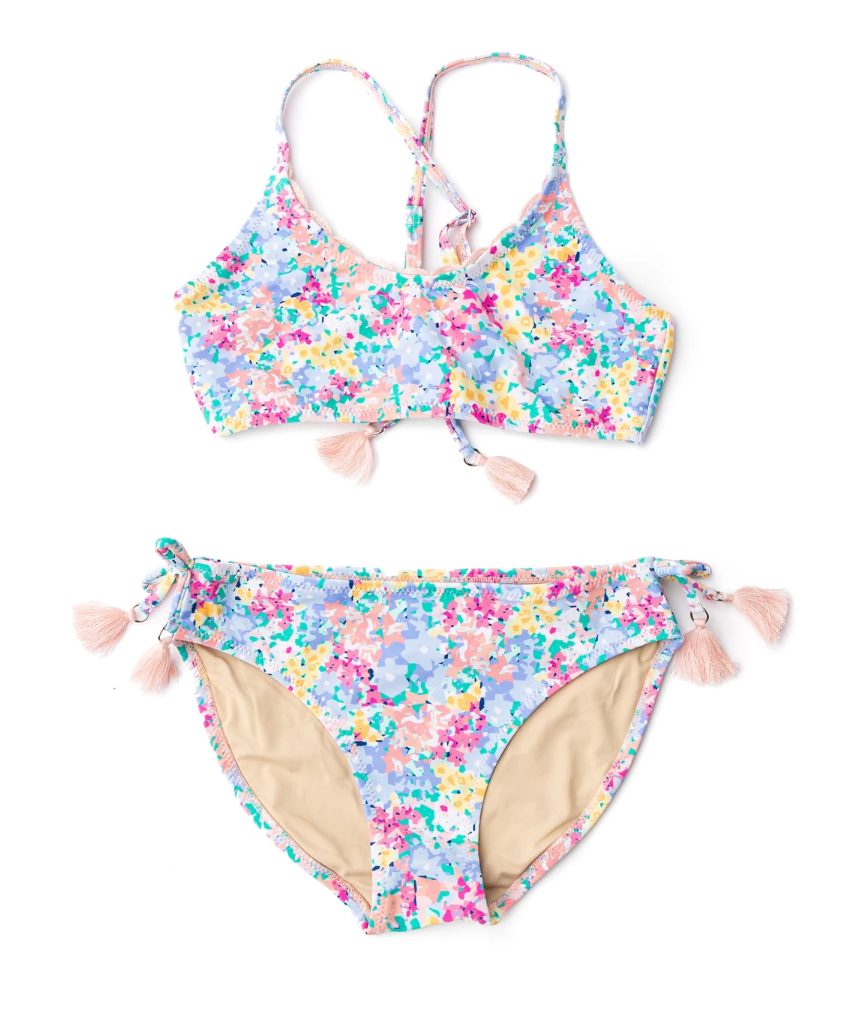 Tie Back Two Piece Swimsuit, Spring Blooms