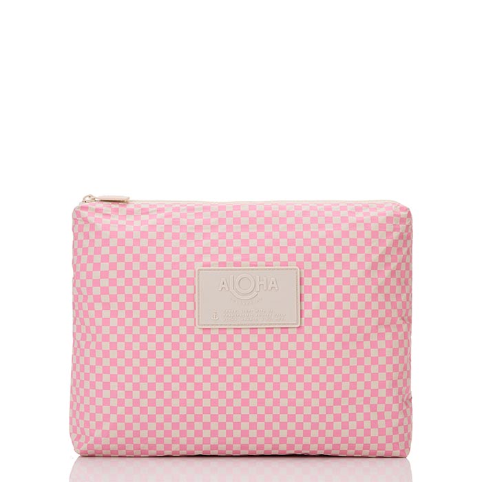 Tiny Check Mid Pouch, Blush