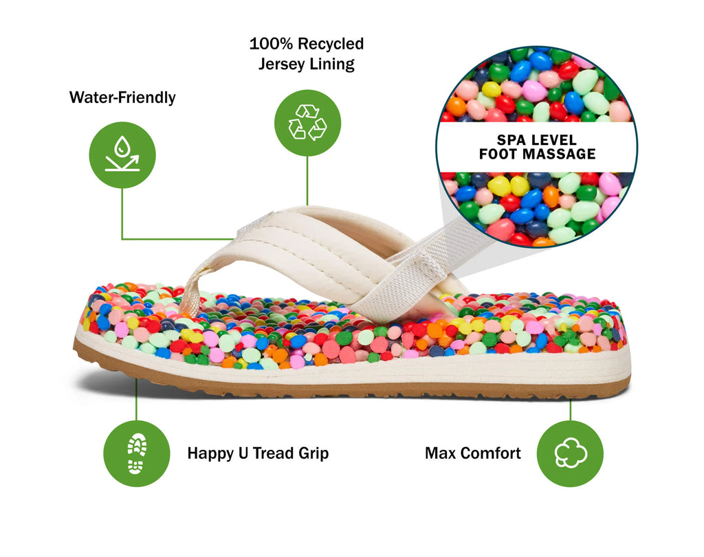 Toddler Bubblecush Flip Flops, Rainbow Multi