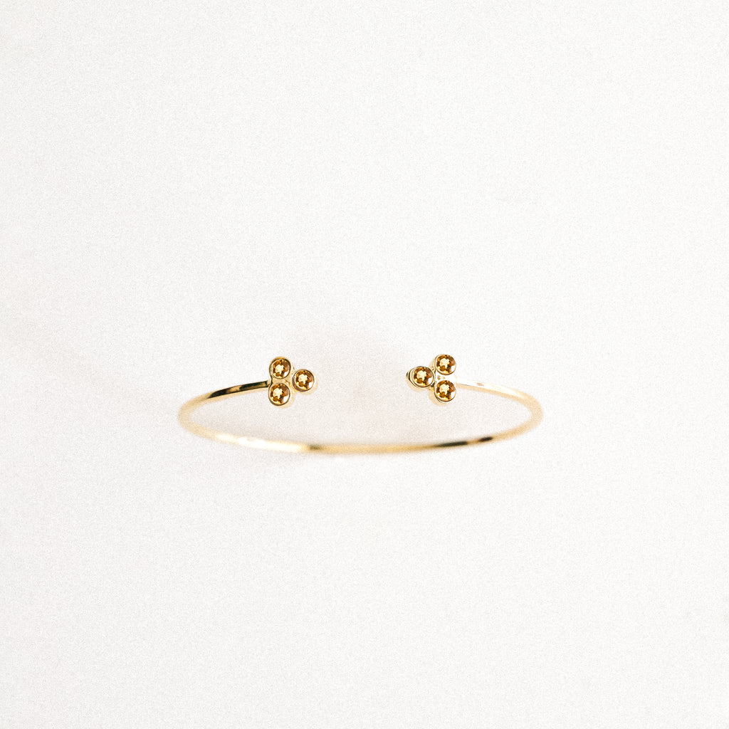 Trebol Cuff Bracelet, Citrine
