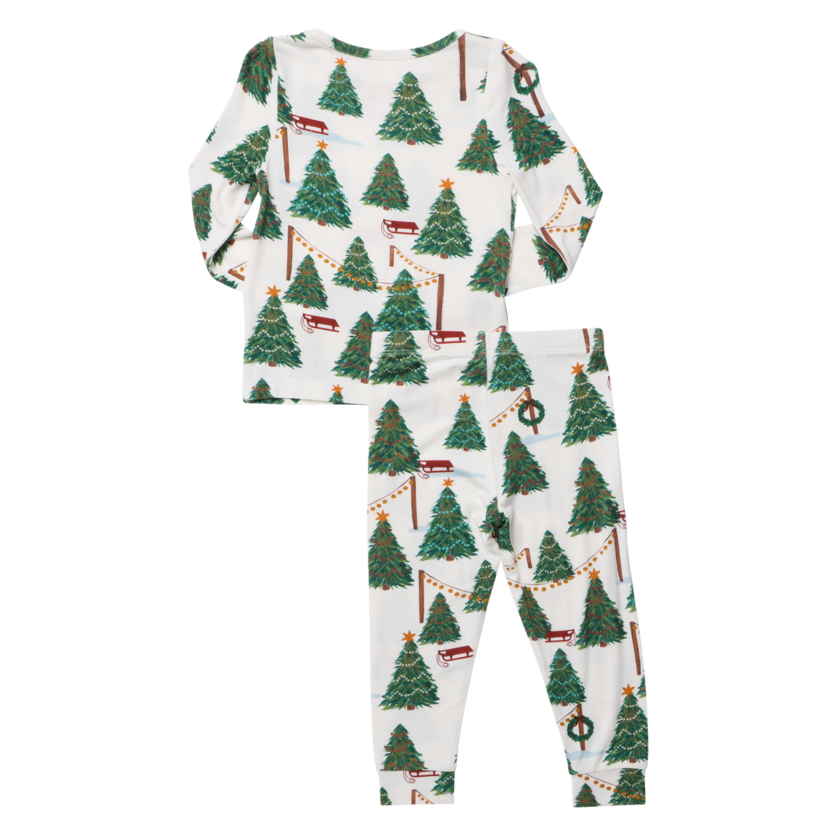 Kids Bamboo PJ Set, Christmas Tree Farm