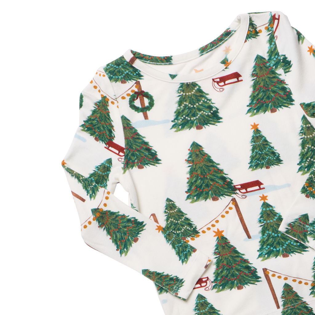 Kids Bamboo PJ Set, Christmas Tree Farm