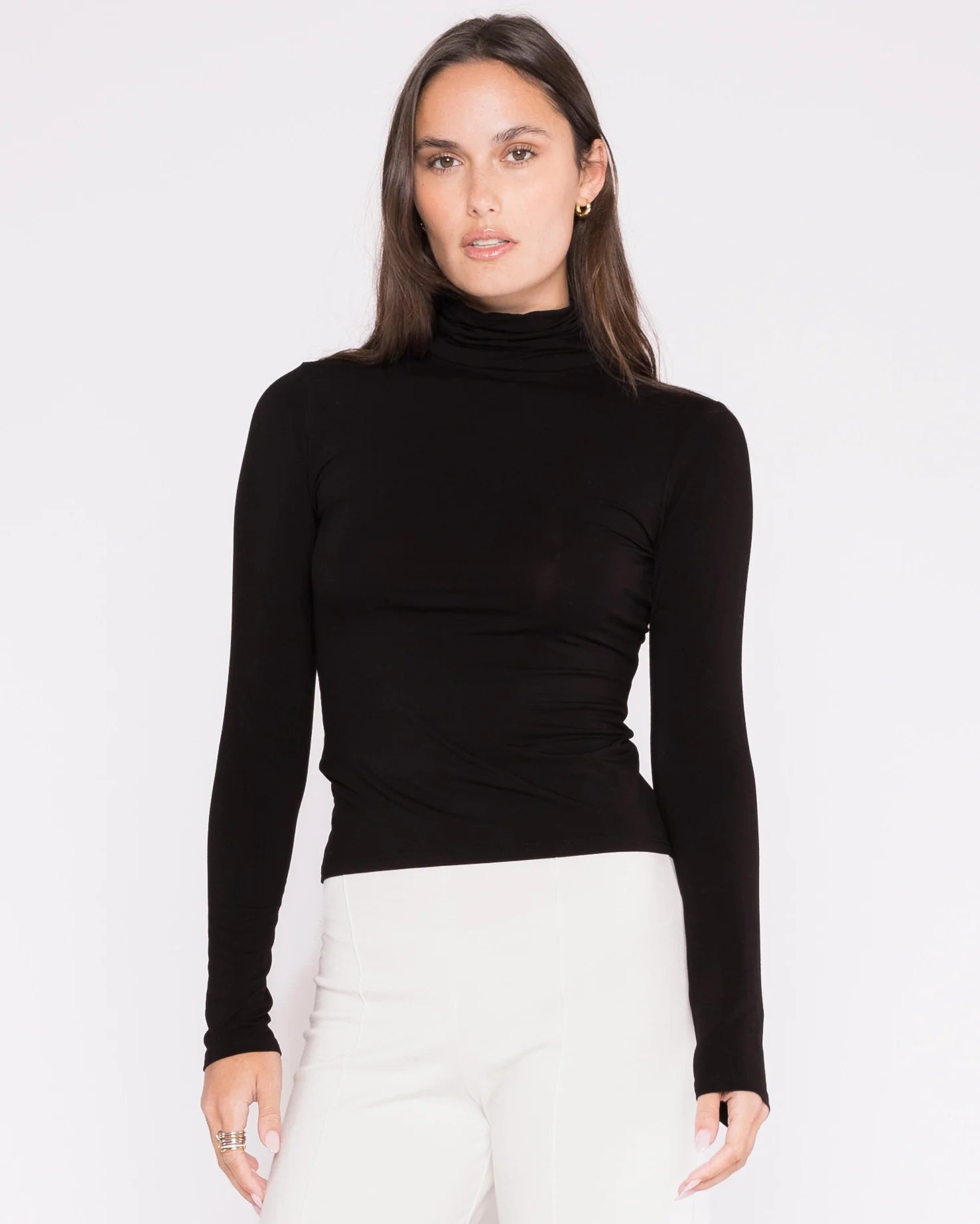 Modal Turtleneck, Black