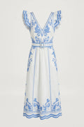 Valmira Dress, Simply White and Blue