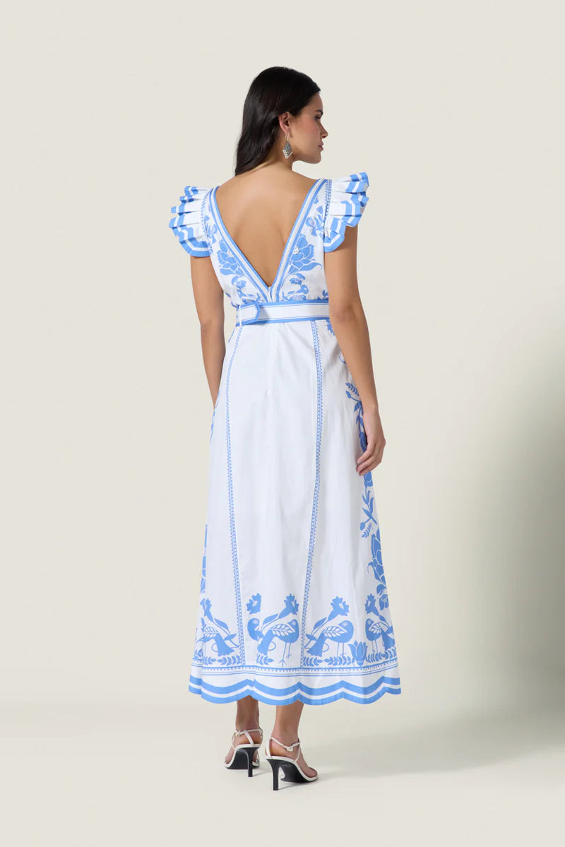Valmira Dress, Simply White and Blue