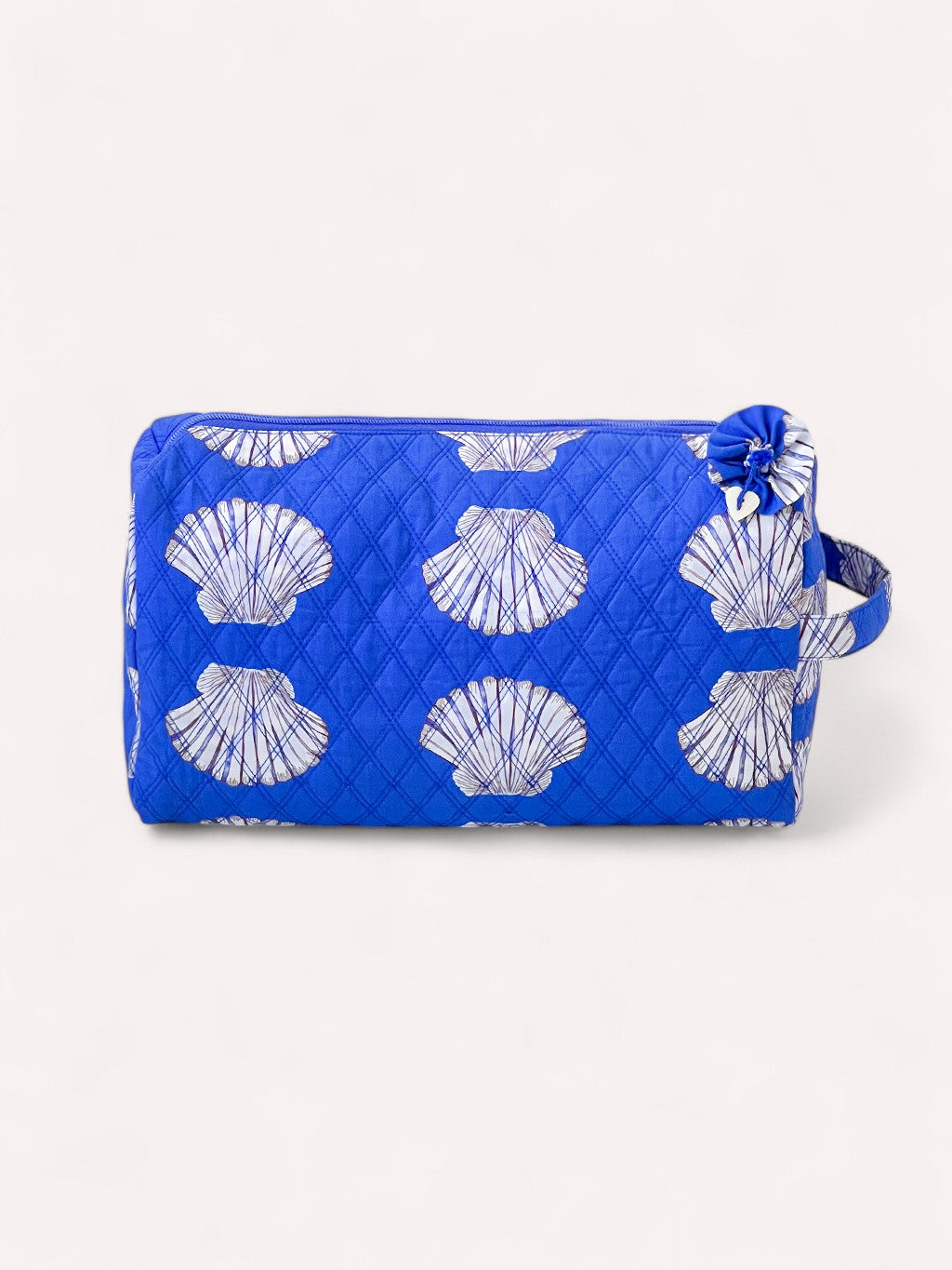 Wash Bag, Shells on Blue