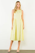 Sleeveless Midi Dress Yellow