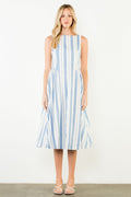 Sleeveless Striped Midi Dress
