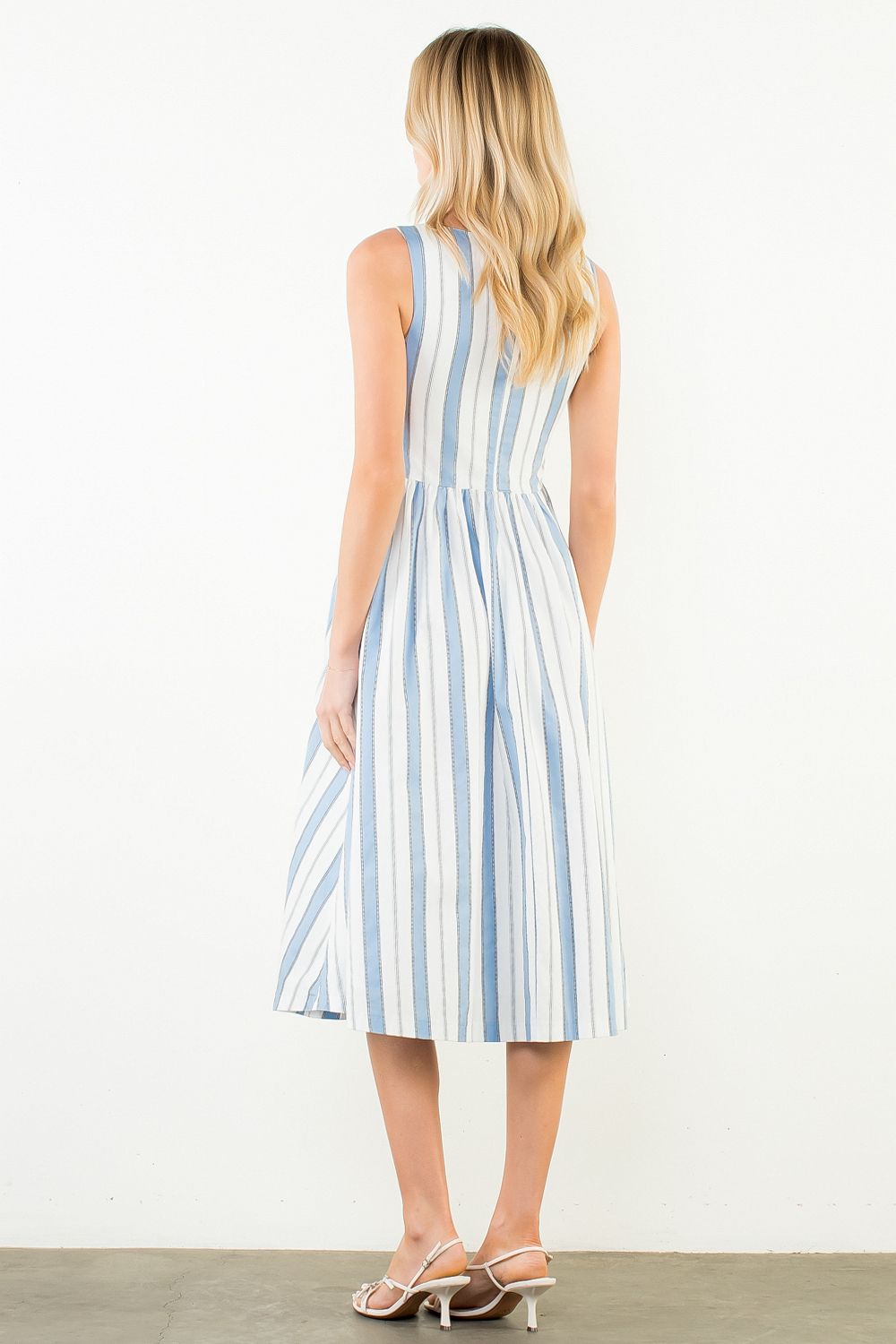 Sleeveless Striped Midi Dress
