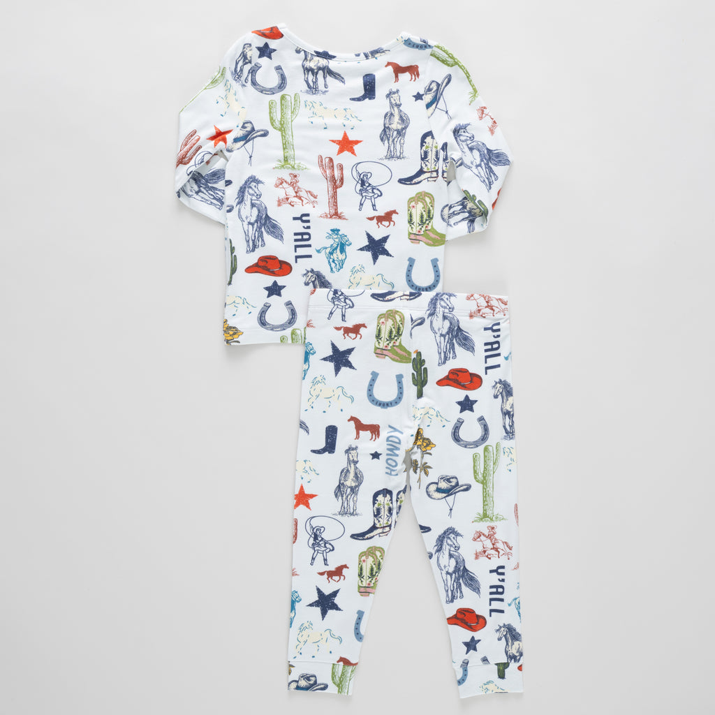 Kids Bamboo PJ Set Western Dreams
