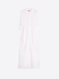 White Embroidered Dress with Belt