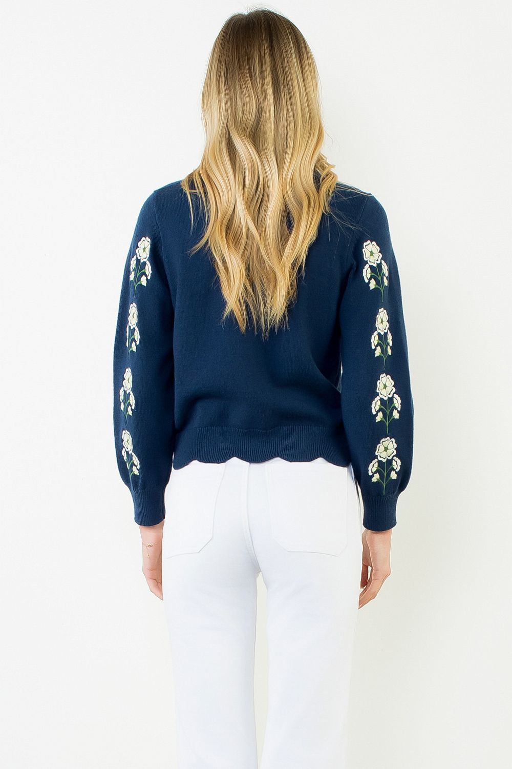 Flower Embroidered Sweater